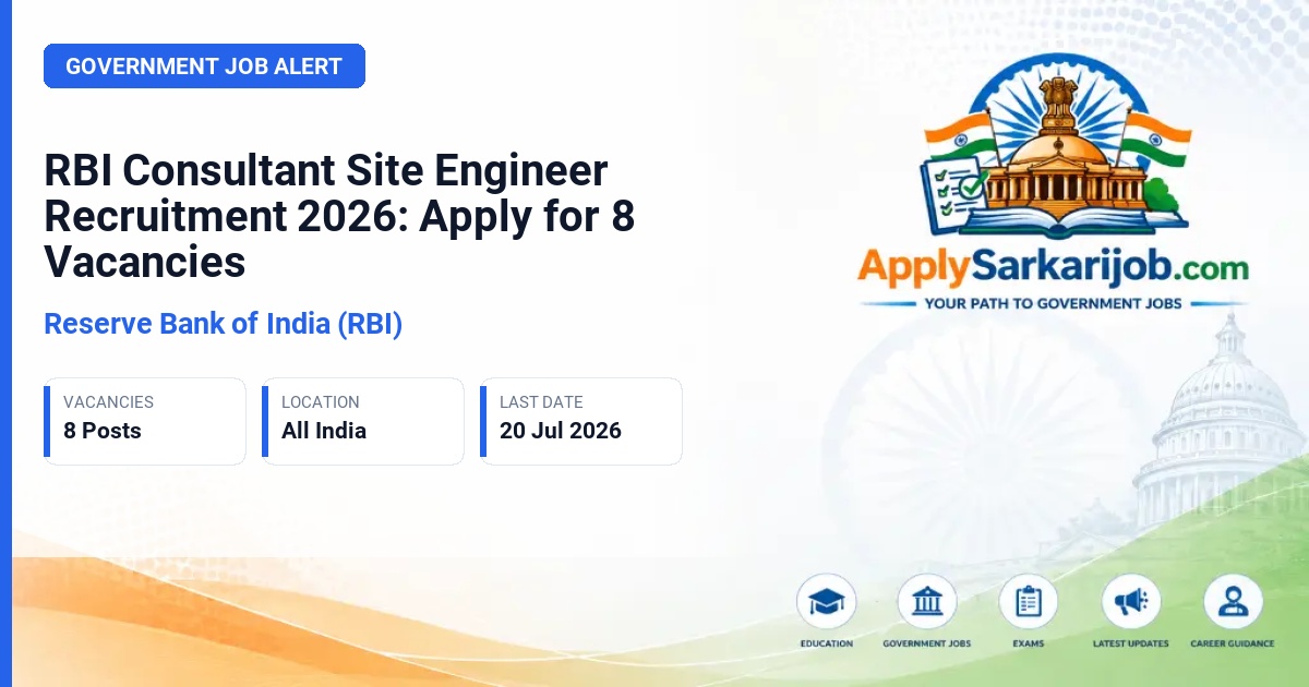 Reserve Bank of India (RBI) - Consultant Site Engineer Official Notification Poster & Schedule