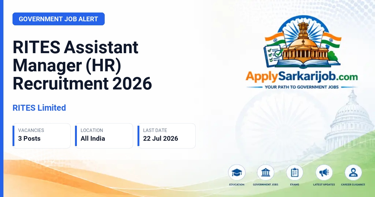 RITES Limited - Assistant Manager (HR) Official Notification Poster & Schedule
