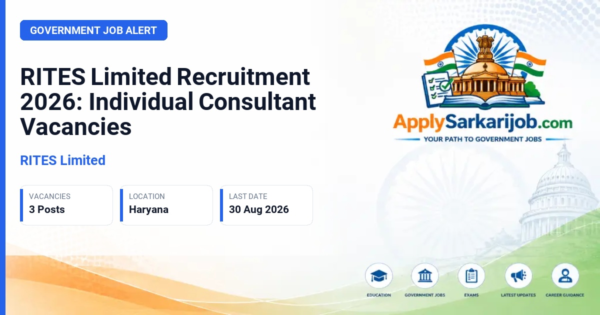 RITES Limited - Individual Consultant (Sr. Design Review Engineer, Sr. Bridge Design Specialist, Sr. Bridge Design Engineer) Official Notification Poster & Schedule