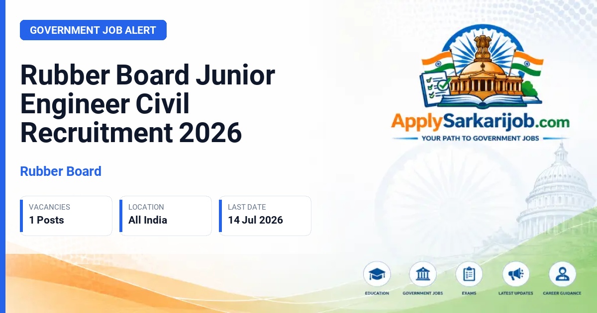 Rubber Board - Junior Engineer (Civil) Official Notification Poster & Schedule
