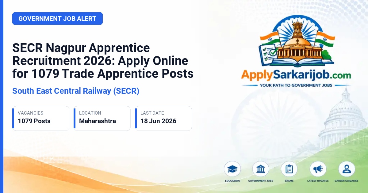 South East Central Railway (SECR) - Act Apprentice (Trade Apprentice) Official Notification Poster & Schedule