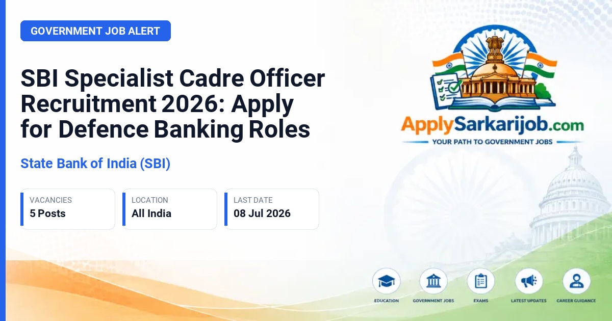 State Bank of India (SBI) - Specialist Cadre Officer Official Notification Poster & Schedule