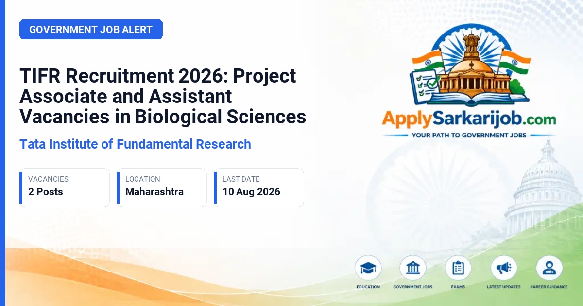 Tata Institute of Fundamental Research - Project Associate, Project Assistant Official Notification Poster & Schedule