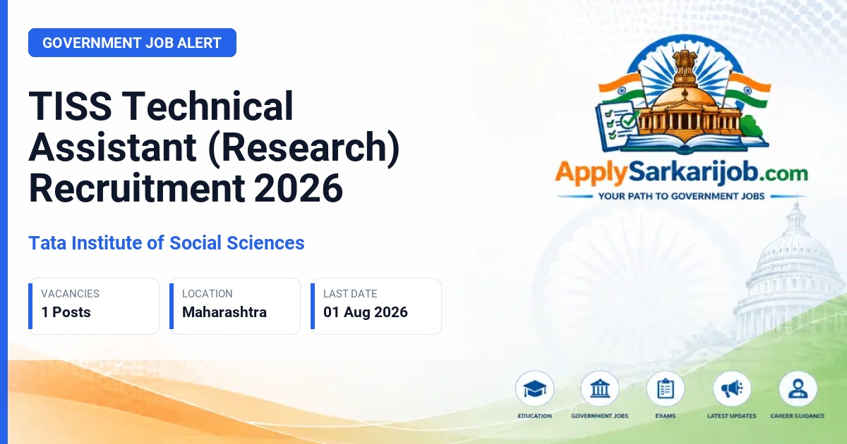 Tata Institute of Social Sciences - Technical Assistant (Research) Official Notification Poster & Schedule
