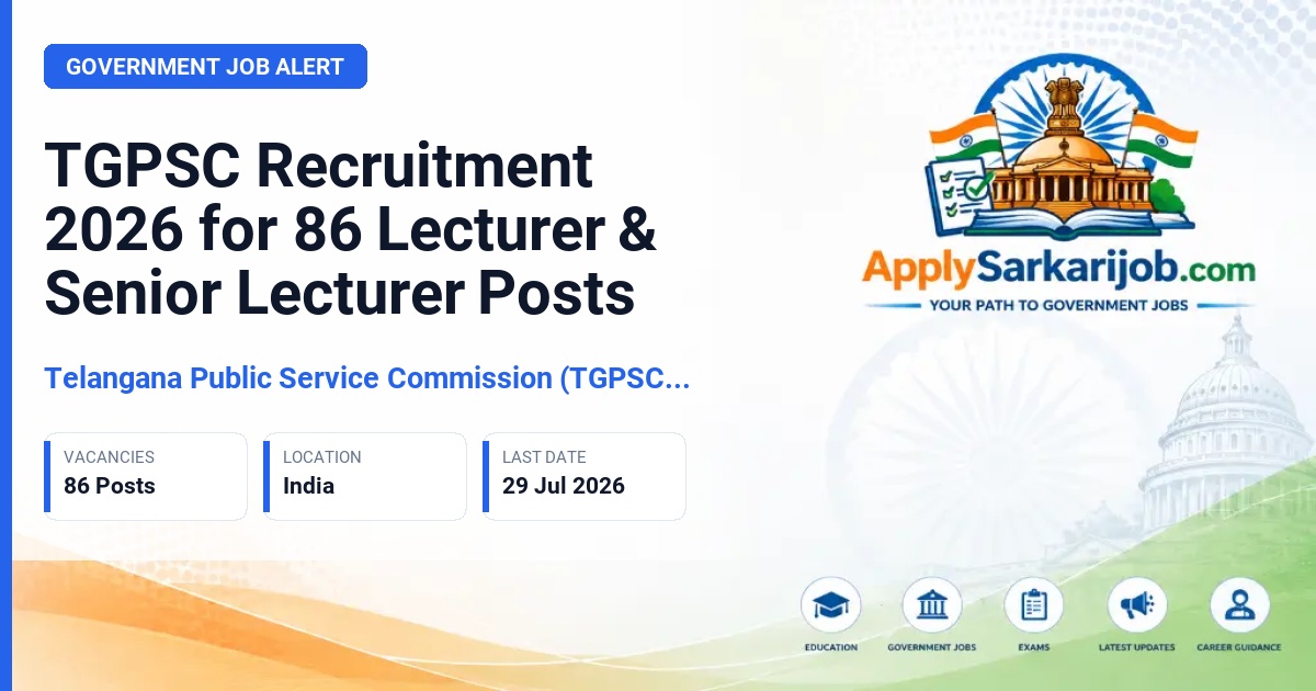 Telangana Public Service Commission (TGPSC / TSPSC) - Senior Lecturer & Lecturer Official Notification Poster & Schedule
