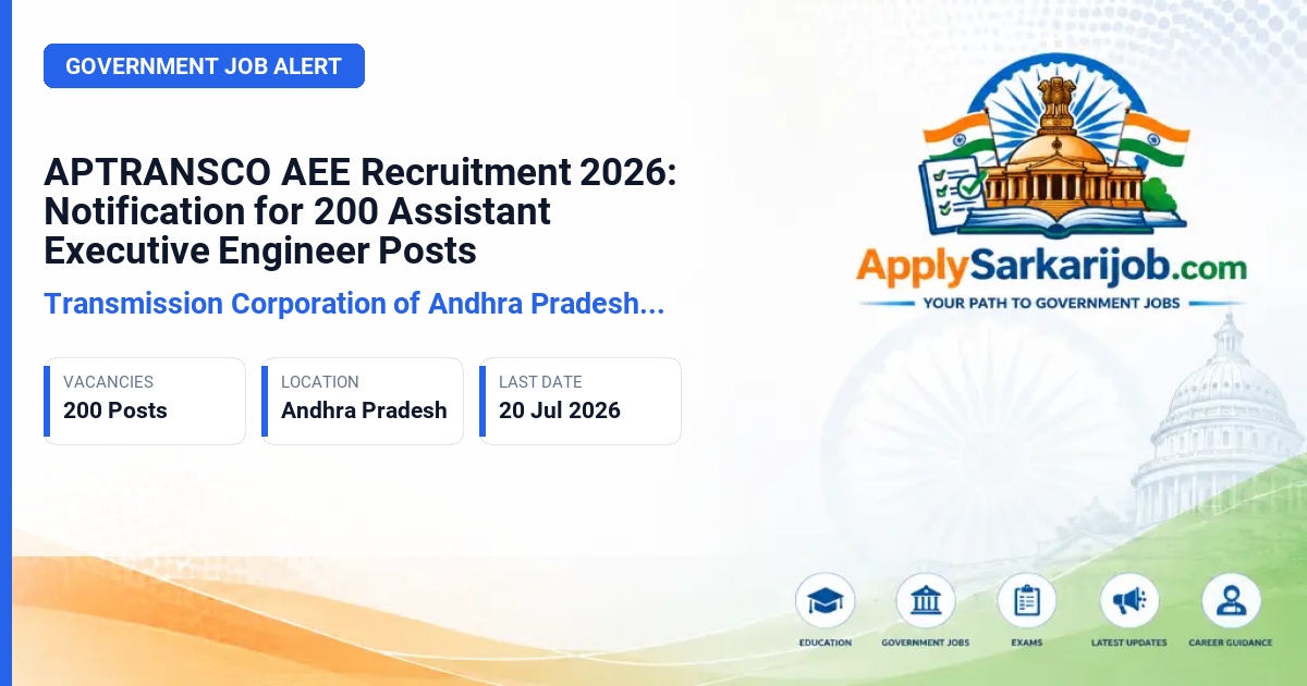 Transmission Corporation of Andhra Pradesh Limited - Assistant Executive Engineer Official Notification Poster & Schedule