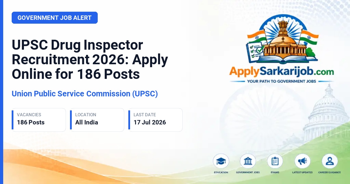 Union Public Service Commission (UPSC) - Drug Inspector Official Notification Poster & Schedule