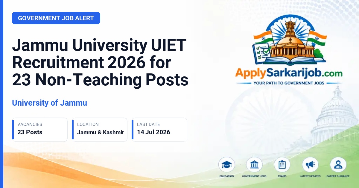 University of Jammu - Non-Teaching Staff (Various) Official Notification Poster & Schedule