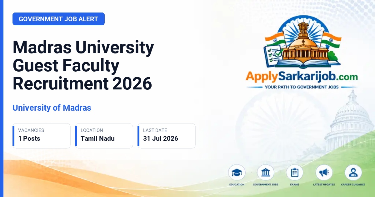 University of Madras - Guest Faculty Official Notification Poster & Schedule