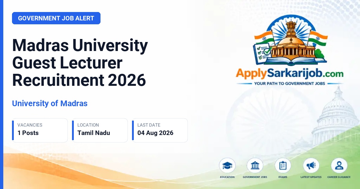 University of Madras - Guest Lecturer Official Notification Poster & Schedule