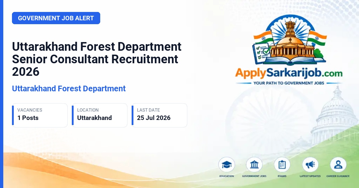 Uttarakhand Forest Department - Senior Consultant (Forestry & Wildlife) Official Notification Poster & Schedule