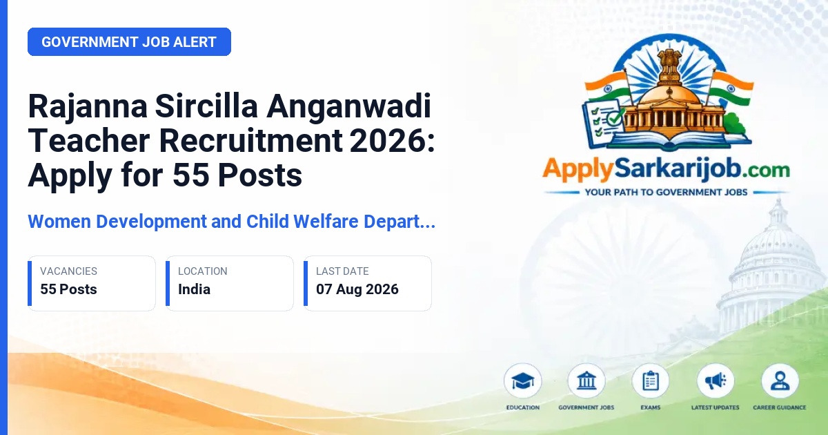 Women Development and Child Welfare Department - Anganwadi Teacher Official Notification Poster & Schedule