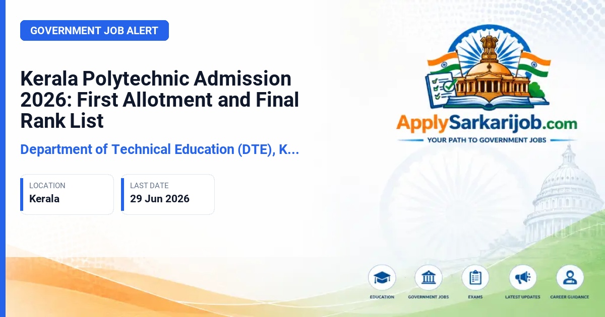 Kerala Polytechnic First Allotment 2026: How to Check Results